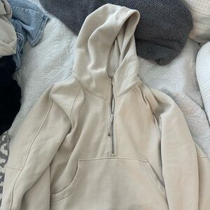 Tan Lululemon Half Zip Scuba Hoodie